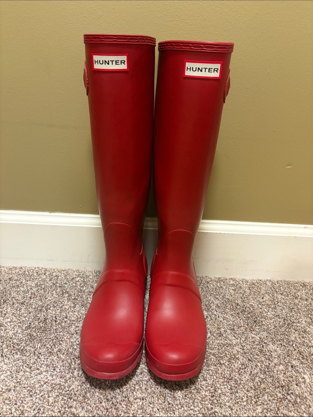 Hunter Tall Rain Boots in Red